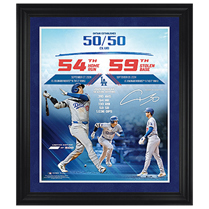 <i>MLB</i>™ 2024 大谷翔平
<br>54本塁打59盗塁達成
<br>公式プリントサイン入り
<br>記念フォトフレーム