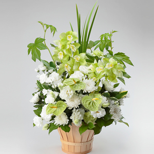 お供えの花　プレミアムホワイト＆グリーン（AR0112-0039）