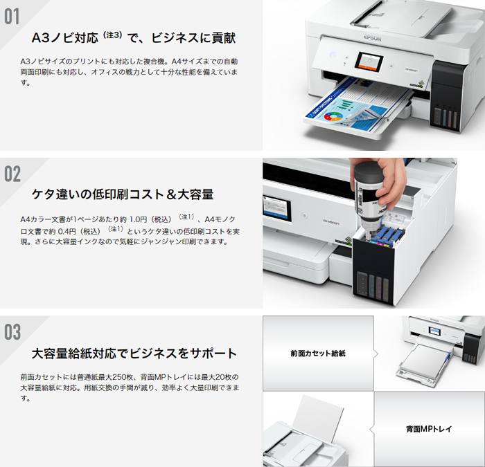 EPSON エコタンクモデルA3カラーインクジェット複合機 EW-M5610FT ｜ G