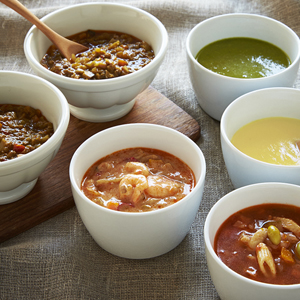 ４種類のスープ＆キーマカレーセット
