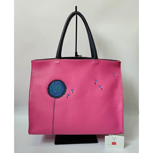 「鞄工房　香」タンポポのレザートートバッグ