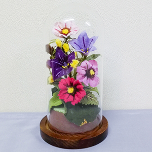 インテリアフラワードーム花器の花