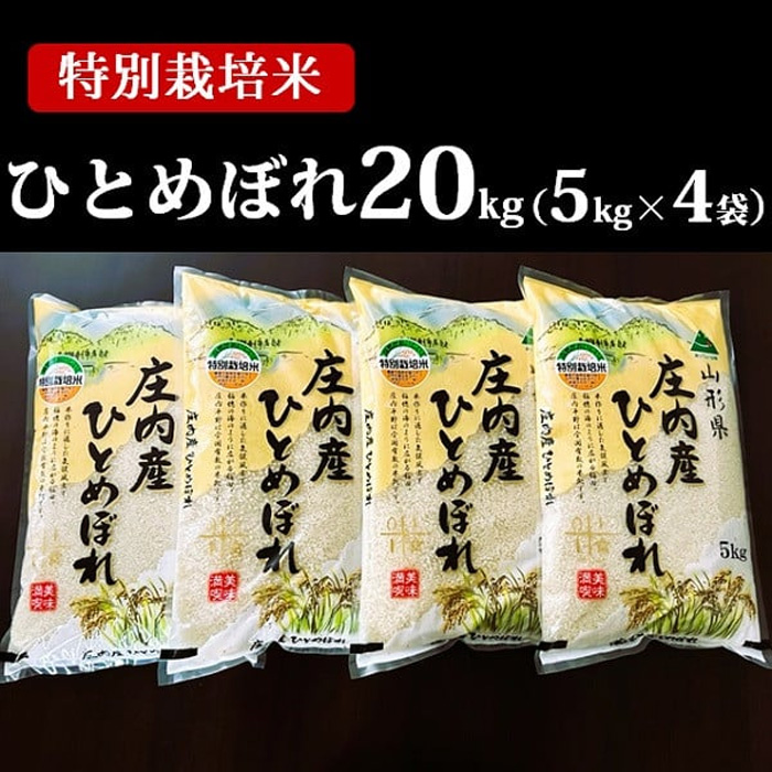 【送料無料】山口県産米 無農薬 ひとめぼれ 20kg米/穀物