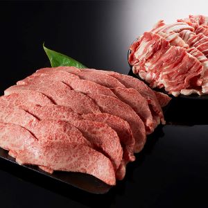 鹿児島黒牛カルビと黒豚バラの焼肉セット(合計2.4kg)　